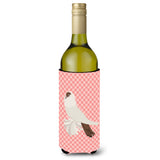 Caroline'S Treasures German Helmet Pigeon Pink Check Decorative Bottle Hugger, 750 Ml, Multicolor