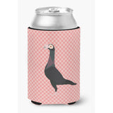 Caroline'S Treasures English Carrier Pigeon Pink Check Decorative Can Hugger, Multicolor