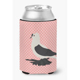 Caroline'S Treasures Saxon Fairy Swallow Pigeon Pink Check Decorative Can Hugger, Multicolor