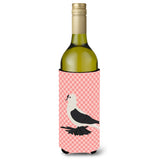 Caroline'S Treasures Saxon Fairy Swallow Pigeon Pink Check Decorative Bottle Hugger, 750 Ml, Multicolor