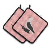 Caroline'S Treasures Saxon Fairy Swallow Pigeon Pink Check Decorated Pot Holder, 7.5 X 7.5