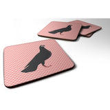 Caroline'S Treasures Budapest Highflyer Pigeon Pink Check Decorative Coasters, 3.5, Multicolor