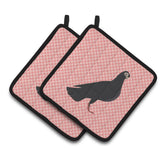Caroline'S Treasures Budapest Highflyer Pigeon Pink Check Decorated Pot Holder, 7.5 X 7.5