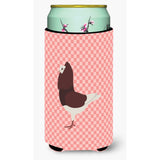 Caroline'S Treasures Capuchin Red Pigeon Pink Check Decorative Can Hugger, Tall Boy, Multicolor