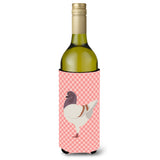 Caroline'S Treasures German Modena Pigeon Pink Check Decorative Bottle Hugger, 750 Ml, Multicolor