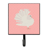 Caroline'S Treasures Silver Fantail Pigeon Pink Check Wall Hook, Small, Multicolor