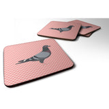 Caroline'S Treasures Racing Pigeon Pink Check Decorative Coasters, 3.5, Multicolor