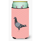 Caroline'S Treasures Racing Pigeon Pink Check Decorative Can Hugger, Tall Boy, Multicolor