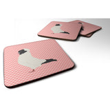 Caroline'S Treasures Nun Pigeon Pink Check Decorative Coasters, 3.5, Multicolor