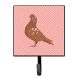 Caroline'S Treasures African Owl Pigeon Pink Check Wall Hook, Small, Multicolor