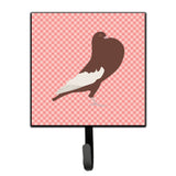 Caroline'S Treasures English Pouter Pigeon Pink Check Wall Hook, Small, Multicolor