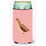 Caroline'S Treasures Golden Phoenix Quail Pink Check Decorative Can Hugger, Tall Boy, Multicolor