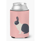 Caroline'S Treasures Dutch Rabbit Pink Check Decorative Can Hugger, Multicolor