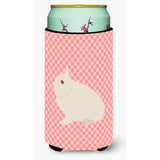 Caroline'S Treasures Hermelin Rabbit Pink Check Decorative Can Hugger, Tall Boy, Multicolor