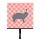 Caroline'S Treasures Giant Chinchilla Rabbit Pink Check Wall Hook, Small, Multicolor