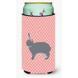 Caroline'S Treasures Giant Chinchilla Rabbit Pink Check Decorative Can Hugger, Tall Boy, Multicolor