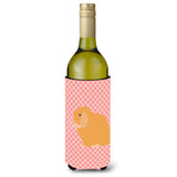 Caroline'S Treasures Holland Lop Rabbit Pink Check Decorative Bottle Hugger, 750 Ml, Multicolor