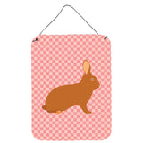 Caroline'S Treasures Rex Rabbit Pink Check Metal Print, 16Hx12W, Multicolor