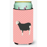 Caroline'S Treasures Herwick Sheep Pink Check Decorative Can Hugger, Tall Boy, Multicolor