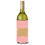 Caroline'S Treasures Lincoln Longwool Sheep Pink Check Decorative Bottle Hugger, 750 Ml, Multicolor