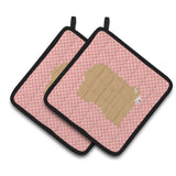 Caroline'S Treasures Lincoln Longwool Sheep Pink Check Decorated Pot Holder, 7.5 X 7.5