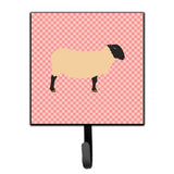 Caroline'S Treasures Suffolk Sheep Pink Check Wall Hook, Small, Multicolor