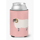 Caroline'S Treasures Scottish Blackface Sheep Pink Check Decorative Can Hugger, Multicolor