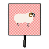 Caroline'S Treasures Scottish Blackface Sheep Pink Check Wall Hook, Small, Multicolor
