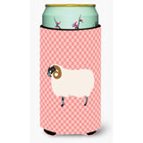 Caroline'S Treasures Scottish Blackface Sheep Pink Check Decorative Can Hugger, Tall Boy, Multicolor