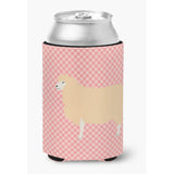 Caroline'S Treasures English Leicester Longwool Sheep Pink Check Decorative Can Hugger, Multicolor