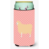 Caroline'S Treasures English Leicester Longwool Sheep Pink Check Decorative Can Hugger, Tall Boy, Multicolor