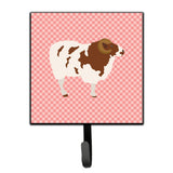 Caroline'S Treasures Jacob Sheep Pink Check Wall Hook, Small, Multicolor