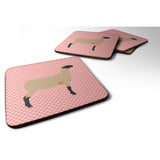 Caroline'S Treasures Hampshire Down Sheep Pink Check Decorative Coasters, 3.5, Multicolor