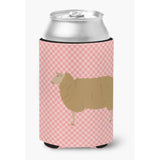 Caroline'S Treasures East Friesian Sheep Pink Check Decorative Can Hugger, Multicolor