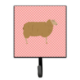 Caroline'S Treasures East Friesian Sheep Pink Check Wall Hook, Small, Multicolor