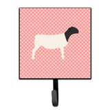 Caroline'S Treasures Dorper Sheep Pink Check Wall Hook, Small, Multicolor