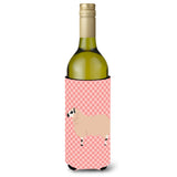 Caroline'S Treasures Kerry Hill Sheep Pink Check Decorative Bottle Hugger, 750 Ml, Multicolor