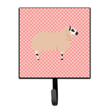 Caroline'S Treasures Kerry Hill Sheep Pink Check Wall Hook, Small, Multicolor