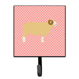 Caroline'S Treasures Horned Dorset Sheep Pink Check Wall Hook, Small, Multicolor