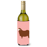 Caroline'S Treasures Merino Sheep Pink Check Decorative Bottle Hugger, 750 Ml, Multicolor