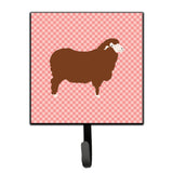 Caroline'S Treasures Merino Sheep Pink Check Wall Hook, Small, Multicolor