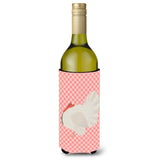 Caroline'S Treasures White Holland Turkey Pink Check Decorative Bottle Hugger, 750 Ml, Multicolor