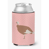 Caroline'S Treasures Jersey Buff Turkey Hen Pink Check Decorative Can Hugger, Multicolor
