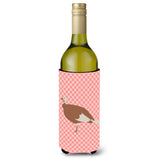 Caroline'S Treasures Jersey Buff Turkey Hen Pink Check Decorative Bottle Hugger, 750 Ml, Multicolor