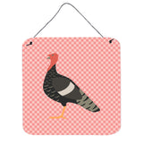 Caroline'S Treasures Pink Marragansett Turkey Check Metal Print, 6 H X 6 W