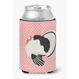 Caroline'S Treasures Royal Palm Turkey Pink Check Decorative Can Hugger, Multicolor