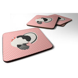 Caroline'S Treasures Royal Palm Turkey Pink Check Decorative Coasters, 3.5, Multicolor