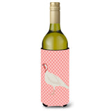 Caroline'S Treasures Beltsville Small White Turkey Hen Pink Check Decorative Bottle Hugger, 750 Ml, Multicolor