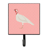 Caroline'S Treasures Pink Check Beltsville Small White Turkey Hen Wall Hook, Multicolor