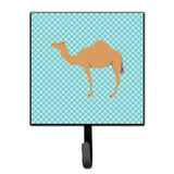 Caroline'S Treasures Arabian Camel Dromedary Blue Check Wall Hook, Small, Multicolor